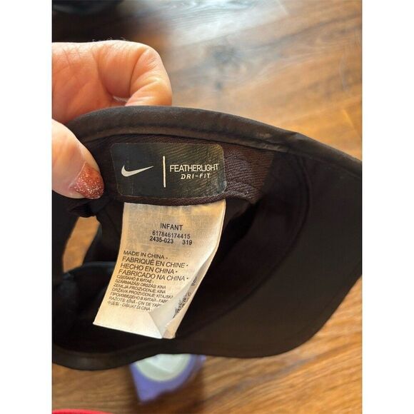 Nike Featherlight Dri-FIT Infant/Toddler Adjustable Cap Hat Black White - Picture 10 of 10